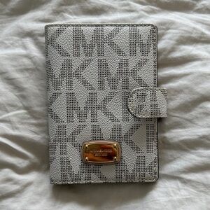 Michael Kors Silver Monogram Passport Holder